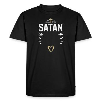 Satan - Jésus - T-shirt Premium bio Homme - noir - Devant - Nico (187cm)