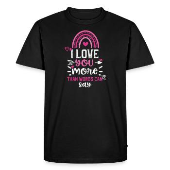 I love you more than words can say - Men's Premium Organic T-Shirt - black - Front - Nico (187cm)