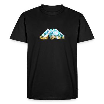 Abstract mountain range with glacier in nature - Men's Premium Organic T-Shirt - black - Front - Nico (187cm)