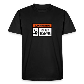Warning Crazy Skydiver - Men's Premium Organic T-Shirt - black - Front - Nico (187cm)