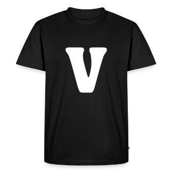 V - T-shirt Premium bio Homme - noir - Devant - Nico (187cm)