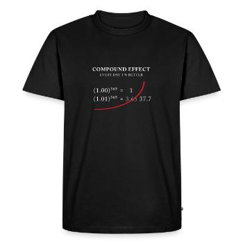 Compound Effect – 1% better every day - Men's Premium Organic T-Shirt - black - Front - Nico (187cm)