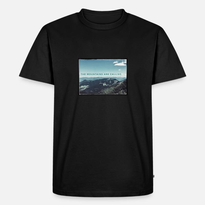 Die Berge rufen an - Männer Premium Bio T-Shirt - Schwarz