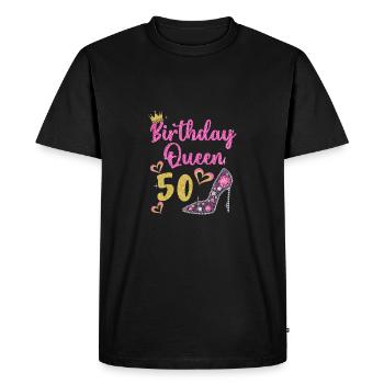50th birthday Queen 50 years Fifty - Men's Premium Organic T-Shirt - black - Front - Nico (187cm)