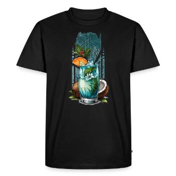 Indulgence tropicale : Cocktails à la noix de - T-shirt Premium bio Homme - noir - Devant - Nico (187cm)