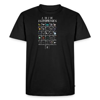 Astrophysique A-Z Science ABC Scientifique - T-shirt Premium bio Homme - noir - Devant - Nico (187cm)