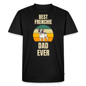Rétro Français Bulldog Papa - T-shirt Premium bio Homme - noir - Devant - Nico (187cm)