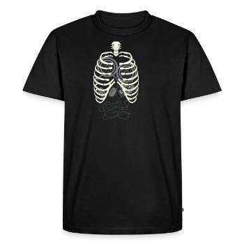 DJ Skeleton Costume Walkman Cassette Techno Musique - T-shirt Premium bio Homme - noir - Devant - Nico (187cm)