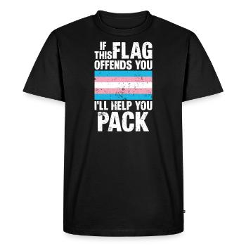 trans tif this flag offends you i'll help you pack - T-shirt Premium bio Homme - noir - Devant - Nico (187cm)