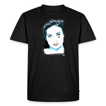 Woman, Green Eyes,Demi Moore, Heart, Face - Men's Premium Organic T-Shirt - black - Front - Nico (187cm)