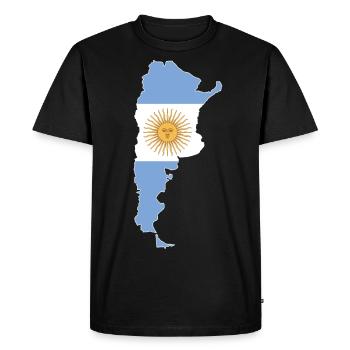 Carte murale Argentine Drapeau - T-shirt Premium bio Homme - noir - Devant - Nico (187cm)