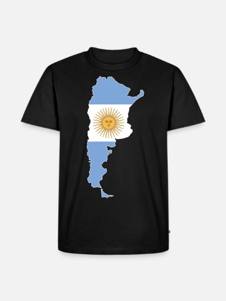 Argentina Wall Map Flag - Men's Premium Organic T-Shirt - black