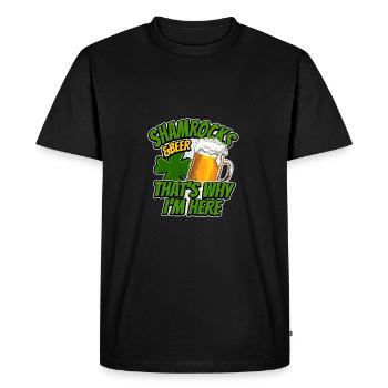 Shamrocks & Beer - c’est pourquoi je suis ici - disant - T-shirt Premium bio Homme - noir - Devant - Nico (187cm)