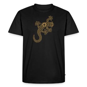 Cadeau psychédélique de mode luxe Gecko amphibien - T-shirt Premium bio Homme - noir - Devant - Nico (187cm)