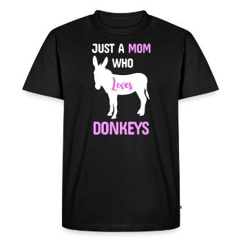 Maman âne - T-shirt Premium bio Homme - noir - Devant - Nico (187cm)
