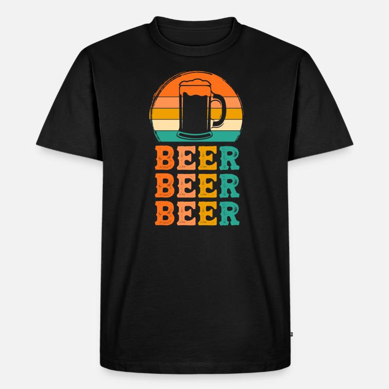 Bier Retro-Design Bier Geschenk - Männer Premium Bio T-Shirt - Schwarz
