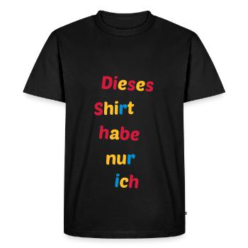 chemise seulement j'ai le cadeau disant humoristique coloré - T-shirt Premium bio Homme - noir - Devant - Nico (187cm)