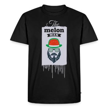 L'homme au chapeau - T-shirt Premium bio Homme - noir - Devant - Nico (187cm)