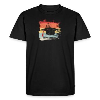 Diplôme de chapeau de graduation vintage étudiant cadeau - T-shirt Premium bio Homme - noir - Devant - Nico (187cm)