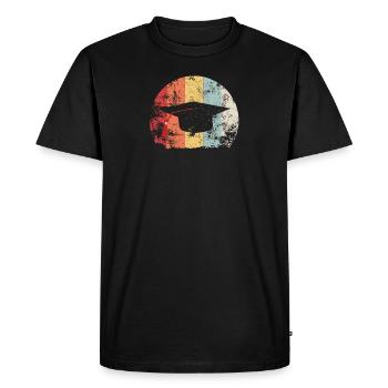 Diplôme de chapeau de graduation vintage étudiant cadeau - T-shirt Premium bio Homme - noir - Devant - Nico (187cm)