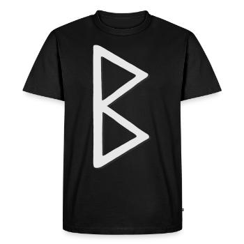 Futhark Runic Alphabet Berkana - Men's Premium Organic T-Shirt - black - Front - Nico (187cm)
