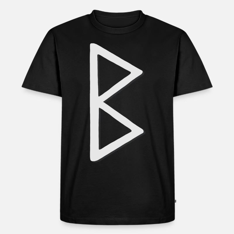 Futhark Runenalphabet Berkana - Männer Premium Bio T-Shirt - Schwarz