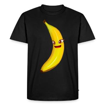 Banane Banane Fruit Fruit Visage - T-shirt Premium bio Homme - noir - Devant - Nico (187cm)