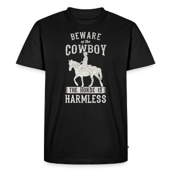Wild West Western Rodeo Bull Riding Cowboy - Men's Premium Organic T-Shirt - black - Front - Nico (187cm)