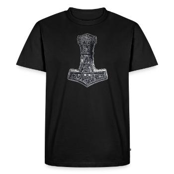 Original Thors Hammer Viking Celtic Symbol - Men's Premium Organic T-Shirt - black - Front - Nico (187cm)