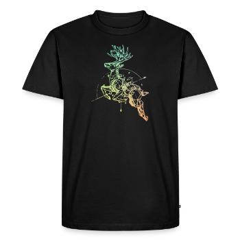 Deer with compass - Men's Premium Organic T-Shirt - black - Front - Nico (187cm)