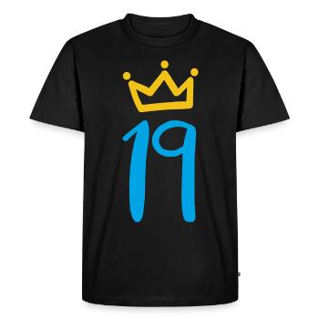 19e anniversaire 19 ans Félicitations Félicitations - T-shirt Premium bio Homme - noir - Devant - Nico (187cm)