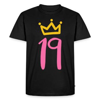 19th birthday Krone - Men's Premium Organic T-Shirt - black - Front - Nico (187cm)