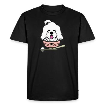 Chien maltais Ramen Drôle Chien Cadeau Rétro - T-shirt Premium bio Homme - noir - Devant - Nico (187cm)