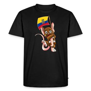 Ecuador Fan Maus - Männer Premium Bio T-Shirt - Schwarz - Vorne - Nico (187cm)