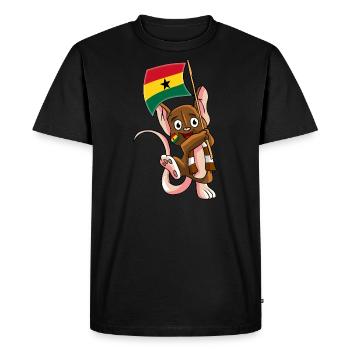 Ghana Fan Mouse - Men's Premium Organic T-Shirt - black - Front - Nico (187cm)