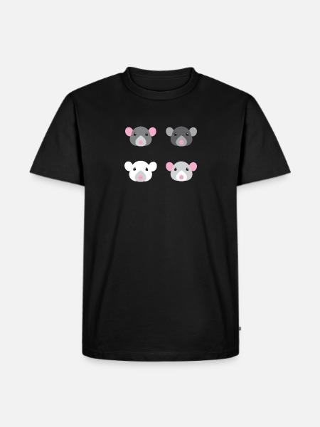 four mice rat faces - Men's Premium Organic T-Shirt - black