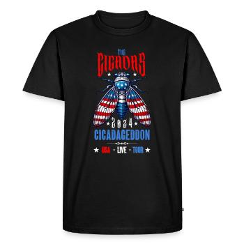 Chemise jeu de mots sur les cigales - Cicadageddon 2024 - T-shirt Premium bio Homme - noir - Devant - Nico (187cm)