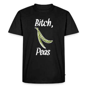 Vegan Vegan Pois Vegan Blanc - T-shirt Premium bio Homme - noir - Devant - Nico (187cm)