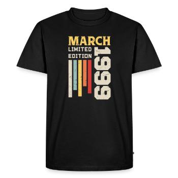 March 1999 - Birthday gift March 1999 March - Men's Premium Organic T-Shirt - black - Front - Nico (187cm)