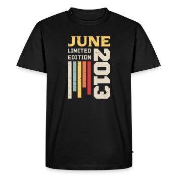 Juin 2012 - Cadeau anniversaire Juin 2012 Juin - T-shirt Premium bio Homme - noir - Devant - Nico (187cm)