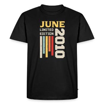 Juin 2010 - Cadeau anniversaire Juin 2010 Juin - T-shirt Premium bio Homme - noir - Devant - Nico (187cm)