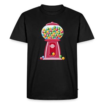 Distributeur automatique de gomme à mâcher rétro nostalgique rouge - T-shirt Premium bio Homme - noir - Devant - Nico (187cm)