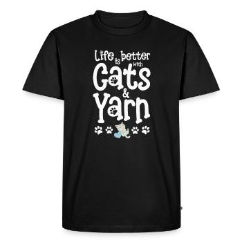 Knitting knitting yarn - Men's Premium Organic T-Shirt - black - Front - Nico (187cm)