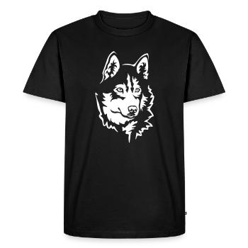Husky Head "Black Edition" - Men's Premium Organic T-Shirt - black - Front - Nico (187cm)