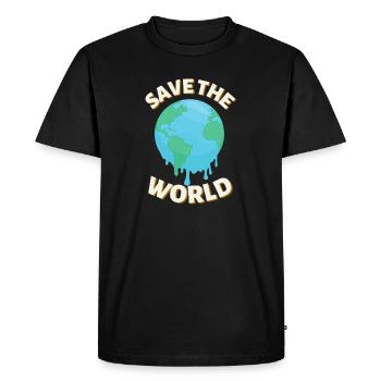 Sauvez le monde - T-shirt Premium bio Homme - noir - Devant - Nico (187cm)