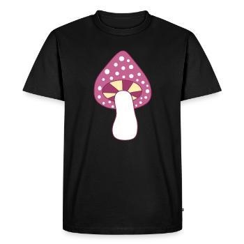 Mushroom fly agaric violet pattern customizable - Men's Premium Organic T-Shirt - black - Front - Nico (187cm)