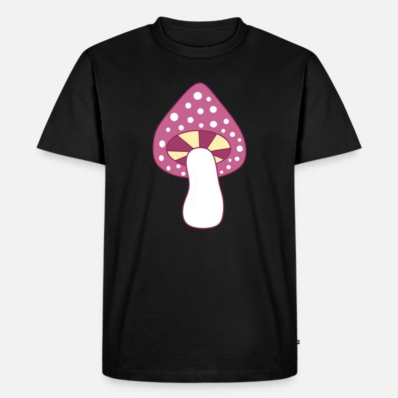 Mushroom fly agaric violet pattern customizable - Men's Premium Organic T-Shirt - black