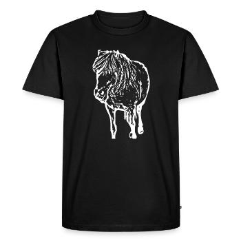 Cheval Blanc Chevaux Blancs T-shirt Cadeau Cavalier - T-shirt Premium bio Homme - noir - Devant - Nico (187cm)