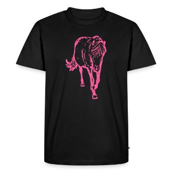 Horse pink pink - Men's Premium Organic T-Shirt - black - Front - Nico (187cm)