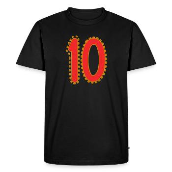 10. 10 ANS. 10e ANNIVERSAIRE. ANNIVERSAIRE 10 ANS. - T-shirt Premium bio Homme - noir - Devant - Nico (187cm)